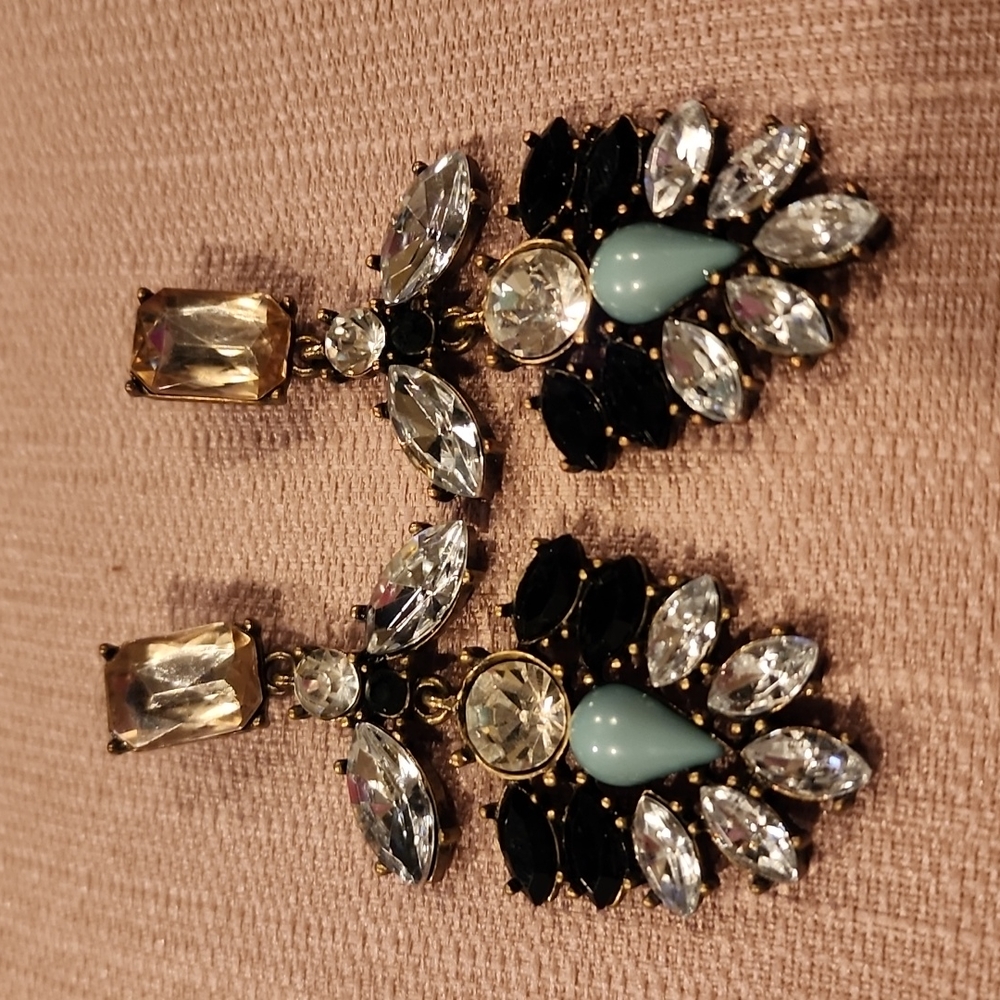 "Simone" Earrings || Clear Crystal Statement - Picture 11 of 12